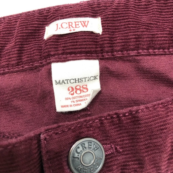 J. Crew Factory Maroon Matchstick Corduroy Jeans - Picture 5 of 8